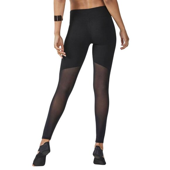 Fabletics Rocha Legging Black Sheer Mesh Back of Leg UPF 50+ PowerHold XS - Picture 2 of 4